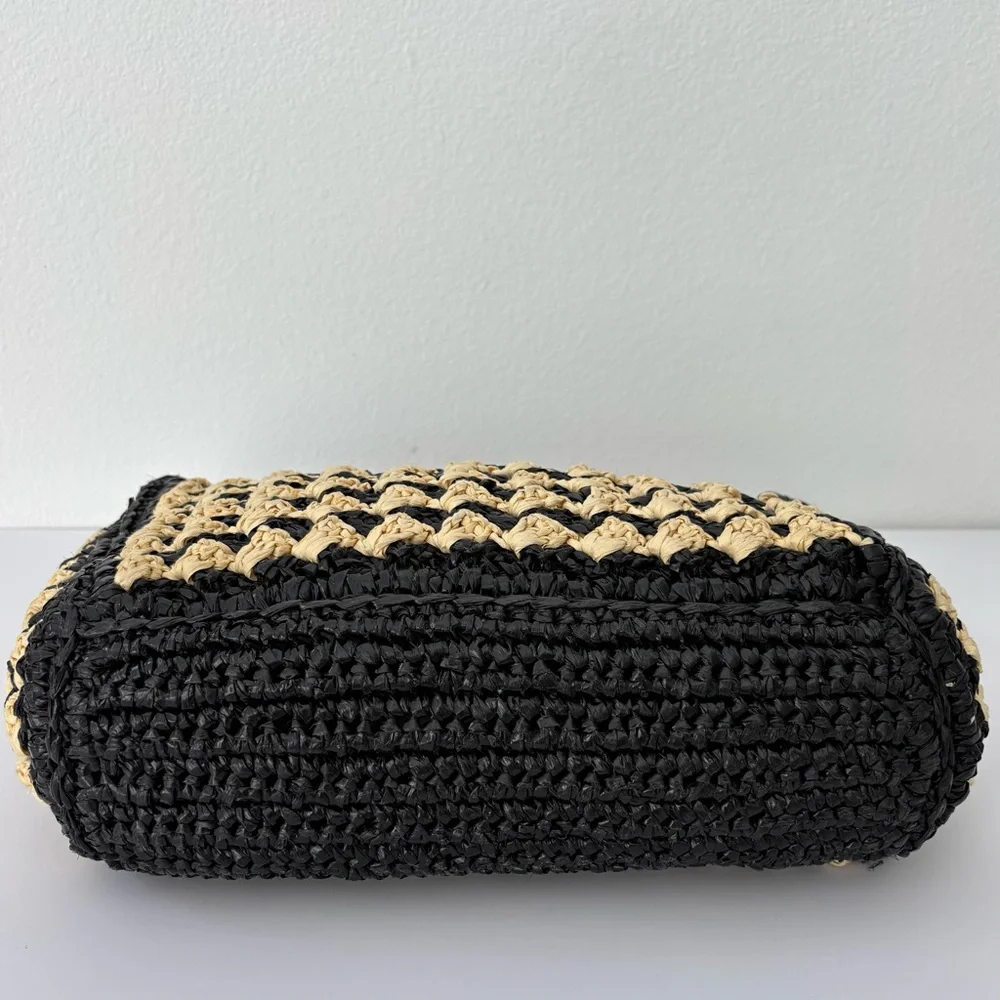 Kate Spade New York High Tide Medium Tote Bag NWOT Striped Crochet Raffia
